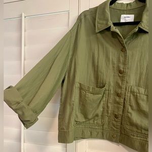 Old Navy Army Green Button-Front Jacket with Large Front-Pockets Size XL
